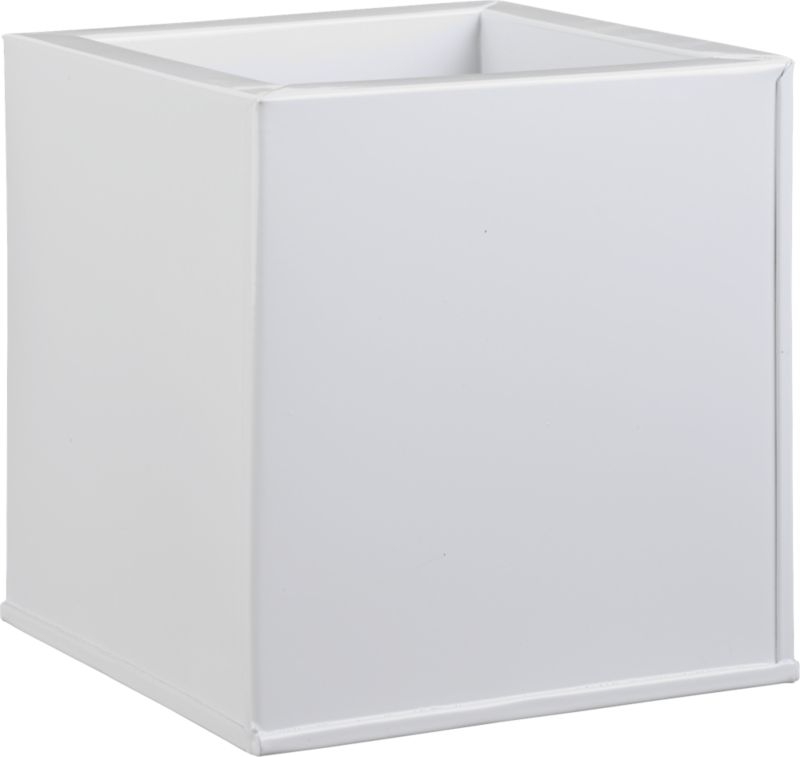 blox small square galvanized hi-gloss white planter - Image 3