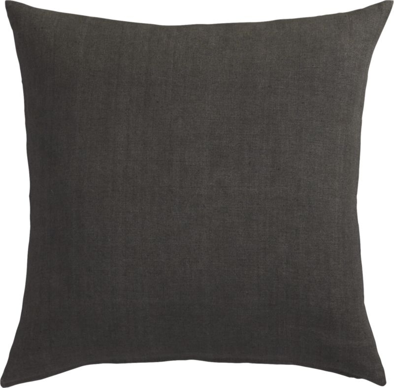 "20"" linon dark grey pillow with feather-down insert" - Image 1