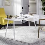 Ferli Mid Century Scandinavian Two Drawer Desk - White - Arlo Home - Image 1
