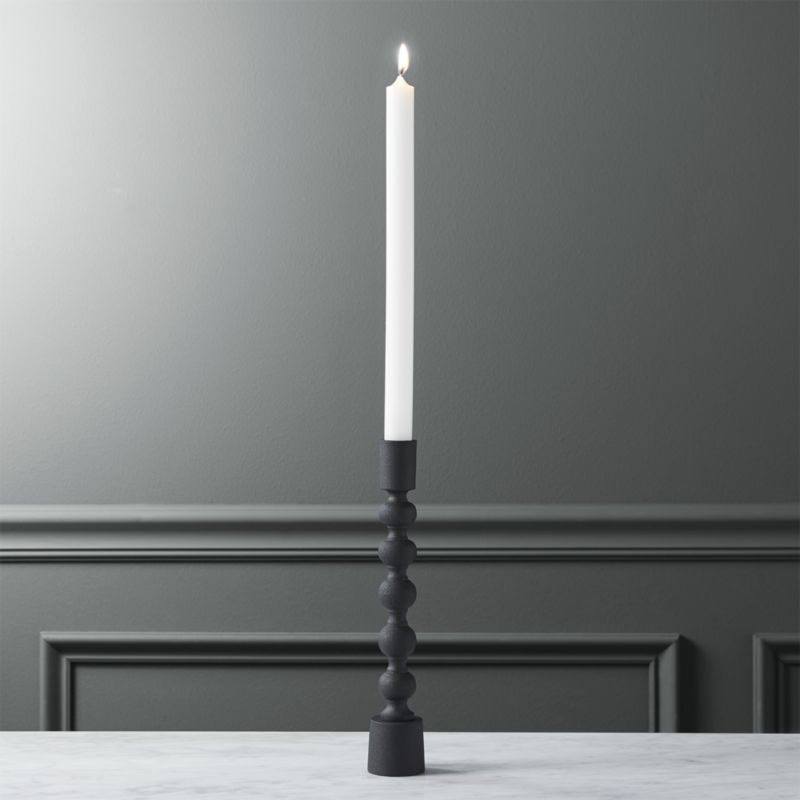 halo matte black taper candle holder - Image 1