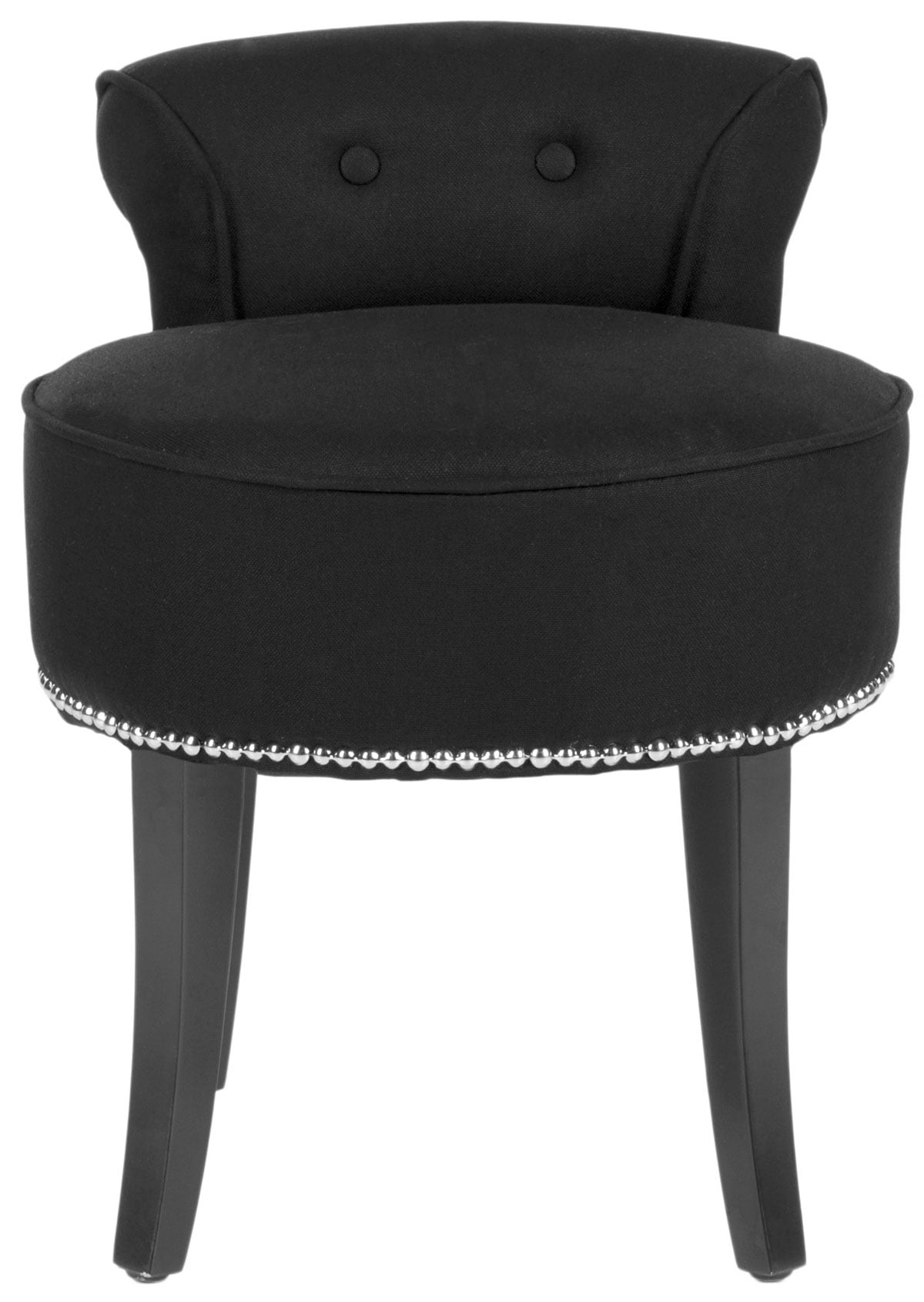 Georgia Vanity Stool - Black/Espresso - Safavieh - Image 1