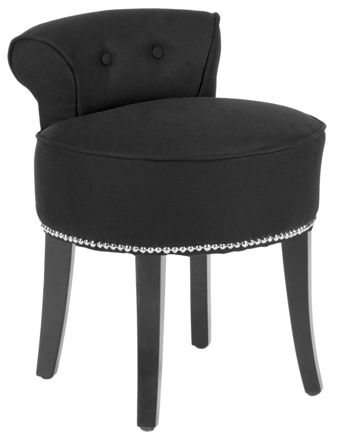 Georgia Vanity Stool - Black/Espresso - Safavieh - Image 2