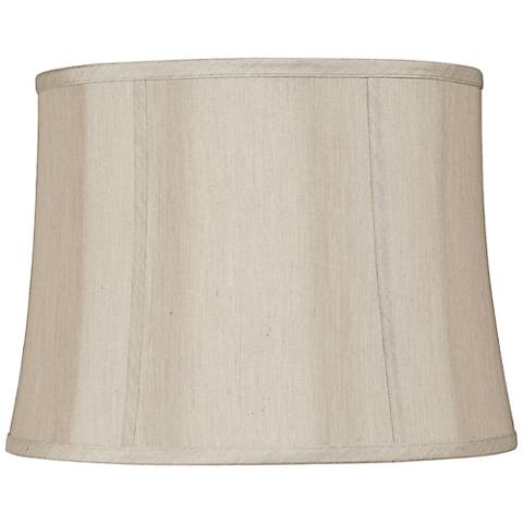 Springcrest Clair Taupe Faux Silk Softback Drum Shade 14x16x12 (Spider) - Image 0