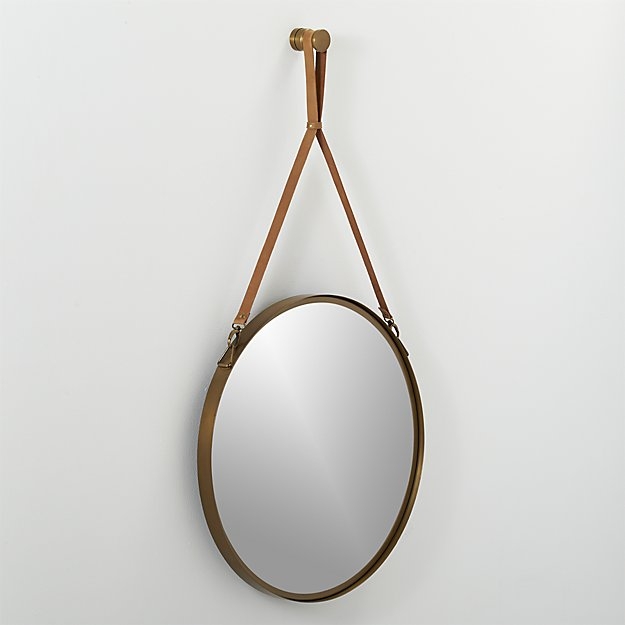 victor leather 24" mirror - Image 1