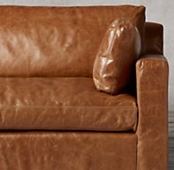 BELGIAN TRACK ARM LEATHER SOFA - Image 1