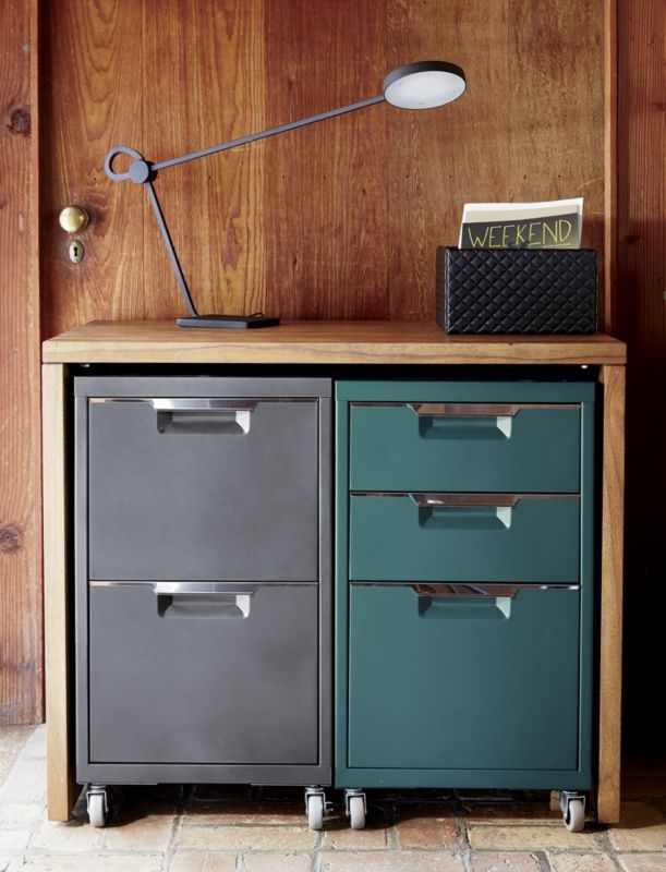 TPS teal 3-drawer filing cabinet - Image 2