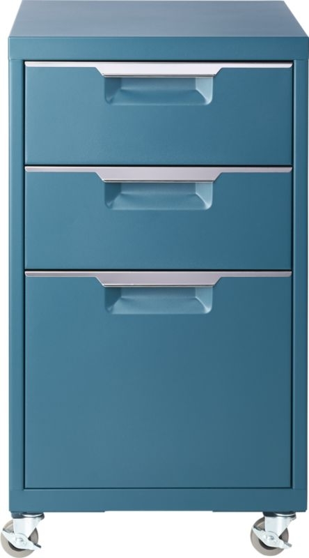 TPS teal 3-drawer filing cabinet - Image 3
