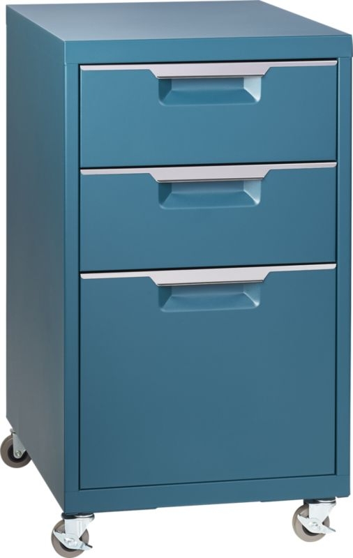 TPS teal 3-drawer filing cabinet - Image 4