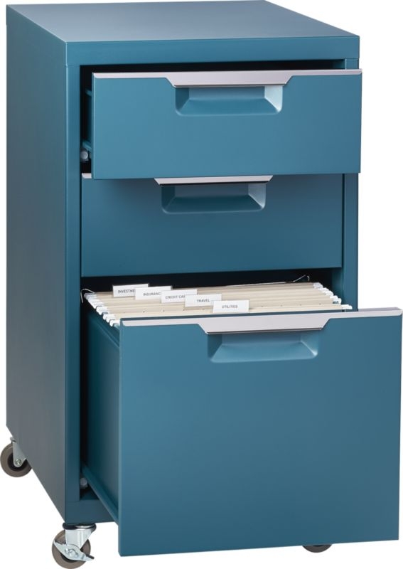 TPS teal 3-drawer filing cabinet - Image 5