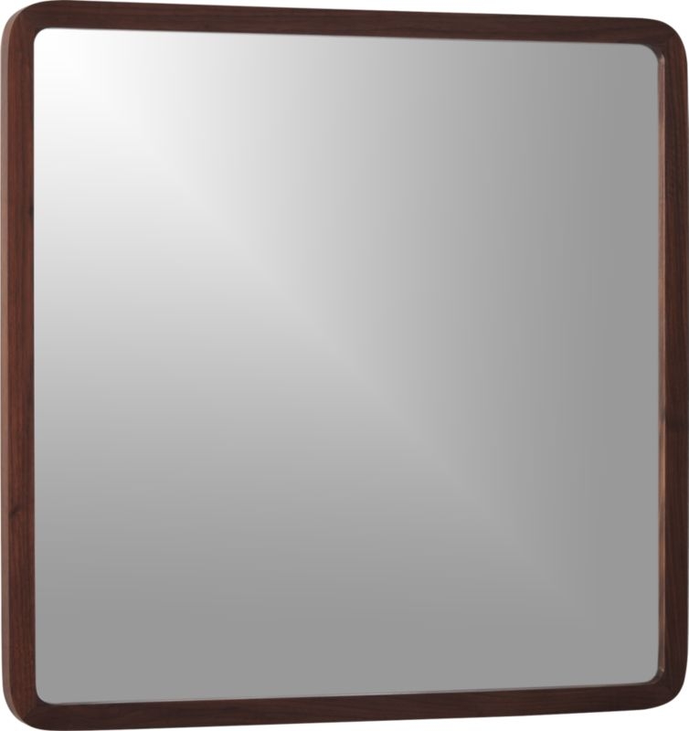 "walnut 30"" square wall mirror" - Image 3