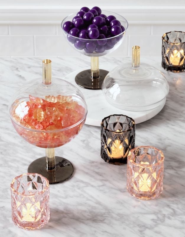 Betty Smoked Glass Tealight Candle Holders Set of 6 - Image 4