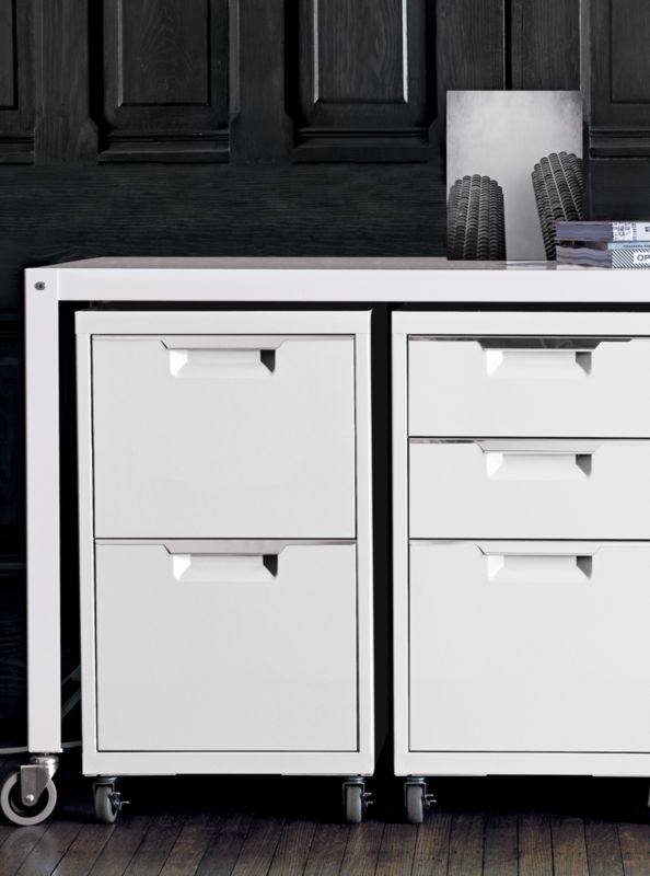 TPS white 2-drawer filing cabinet - Image 2