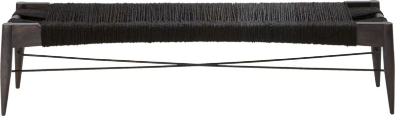 Wrap Large Black Jute Rope Bench - Image 1