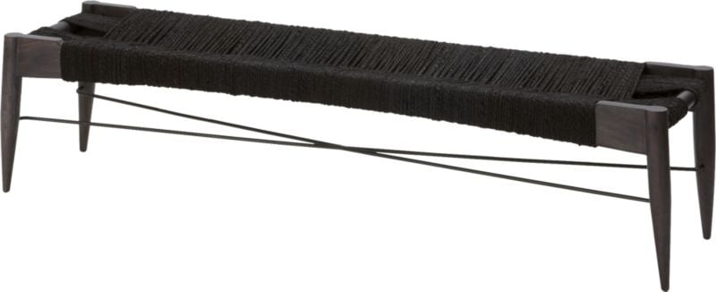 Wrap Large Black Jute Rope Bench - Image 2