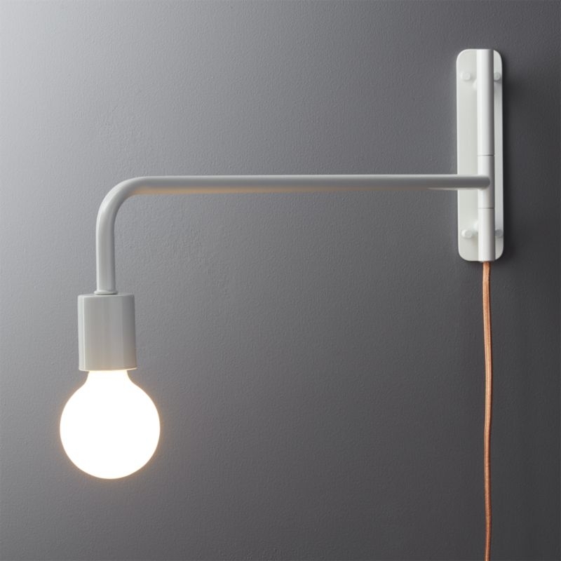 swing arm white wall sconce - Image 1