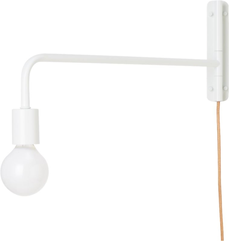 swing arm white wall sconce - Image 2