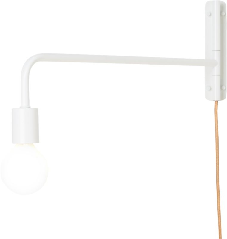 swing arm white wall sconce - Image 3