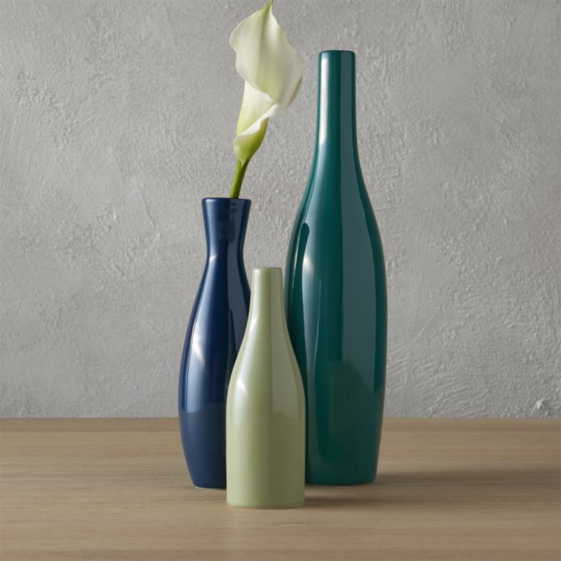 3-piece blue and green scout vase set - Image 1