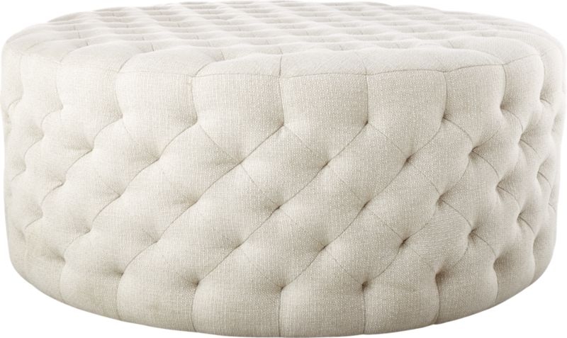 tufted natural ottoman - FINAL SALE - Image 2
