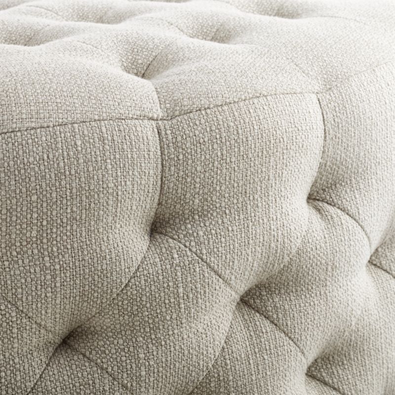tufted natural ottoman - FINAL SALE - Image 3
