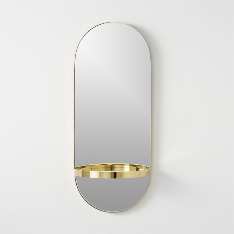 caplet oval mirror with shelf - Image 2