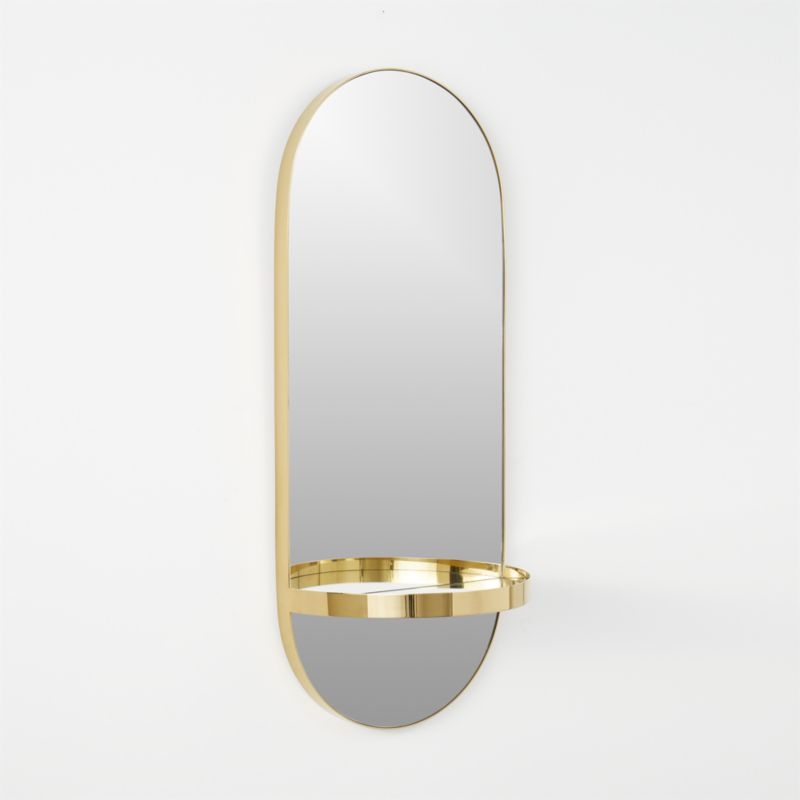 caplet oval mirror with shelf - Image 3