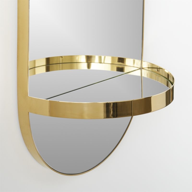 caplet oval mirror with shelf - Image 4