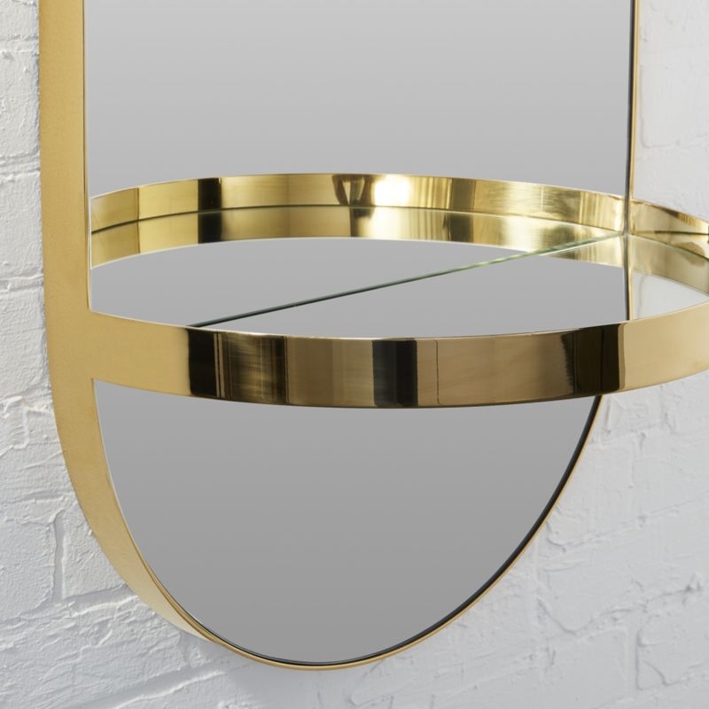 caplet oval mirror with shelf - Image 5