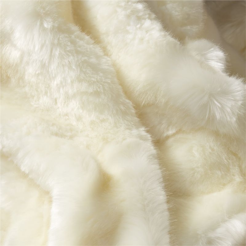 white faux fur throw blanket - Image 1