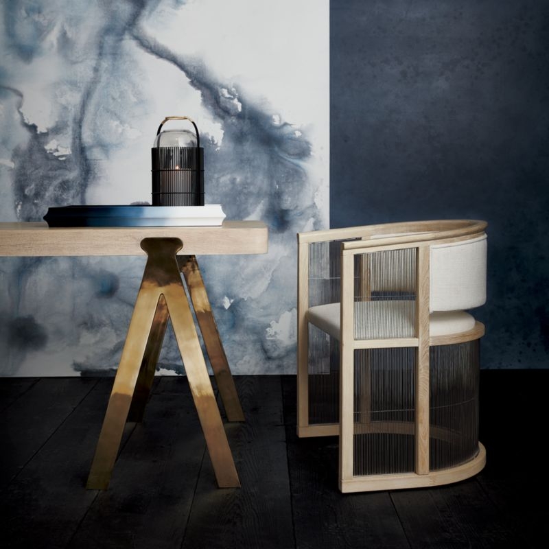 Kaishi White Fabric Chair with Whitewashed Ash Frame - Image 4