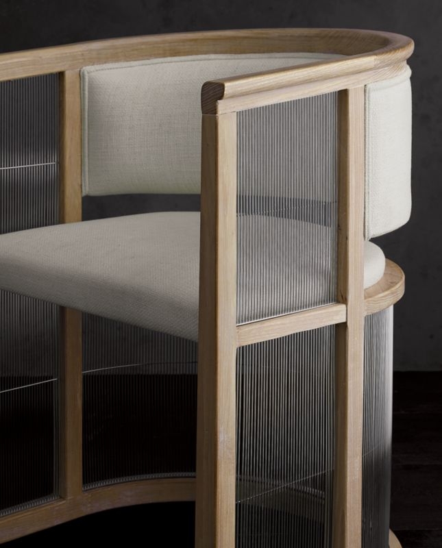 Kaishi White Fabric Chair with Whitewashed Ash Frame - Image 5
