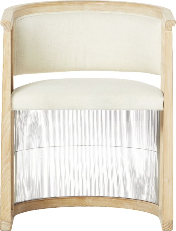 Kaishi White Fabric Chair with Whitewashed Ash Frame - Image 6
