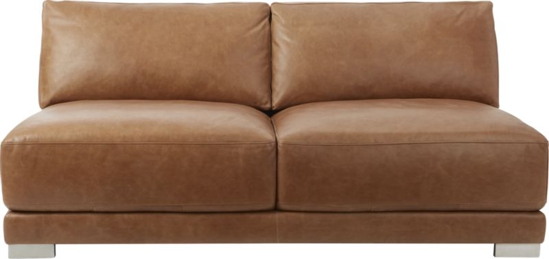 gybson brown leather loveseat - Image 2