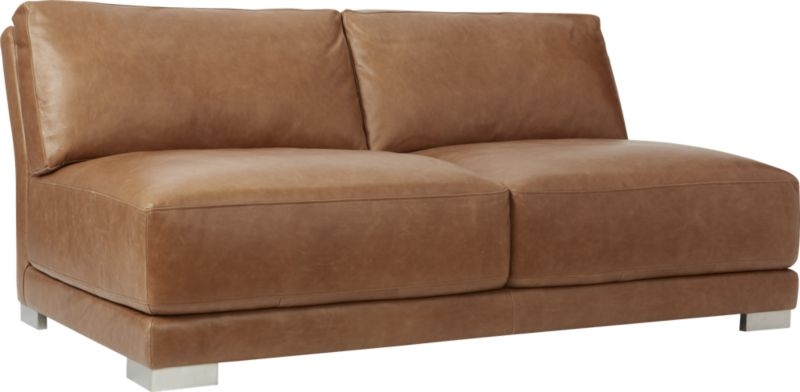 gybson brown leather loveseat - Image 3