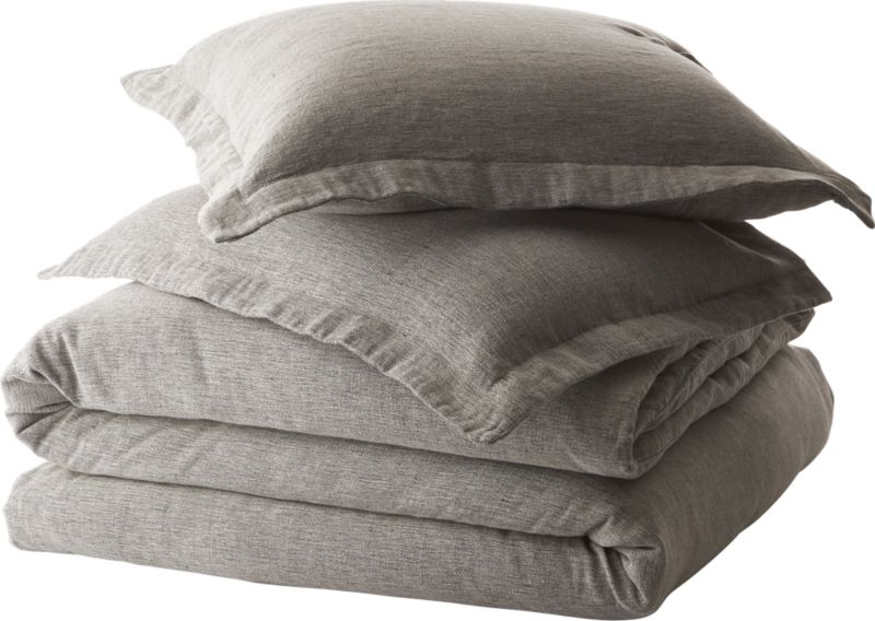 weekendr graphite chambray full/queen duvet cover - Image 2