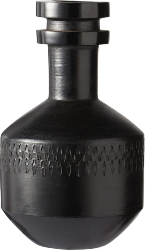 Smoke Stack Black Terracotta Vase - Image 0