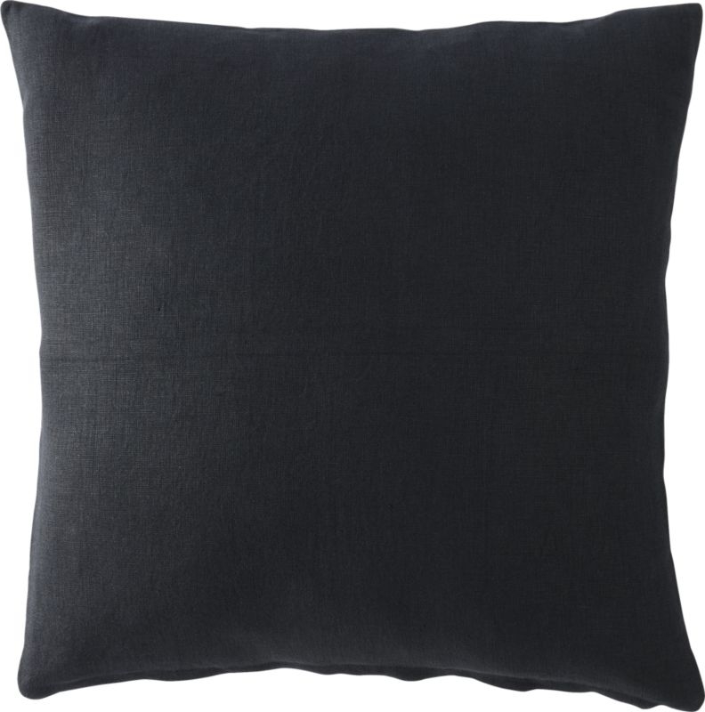 "20"" linon black pillow with feather-down insert" - Image 1