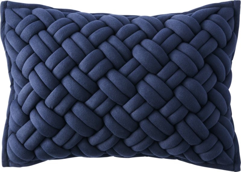 "18""x12"" jersey interknit navy pillow with down-alternative insert" - Image 3