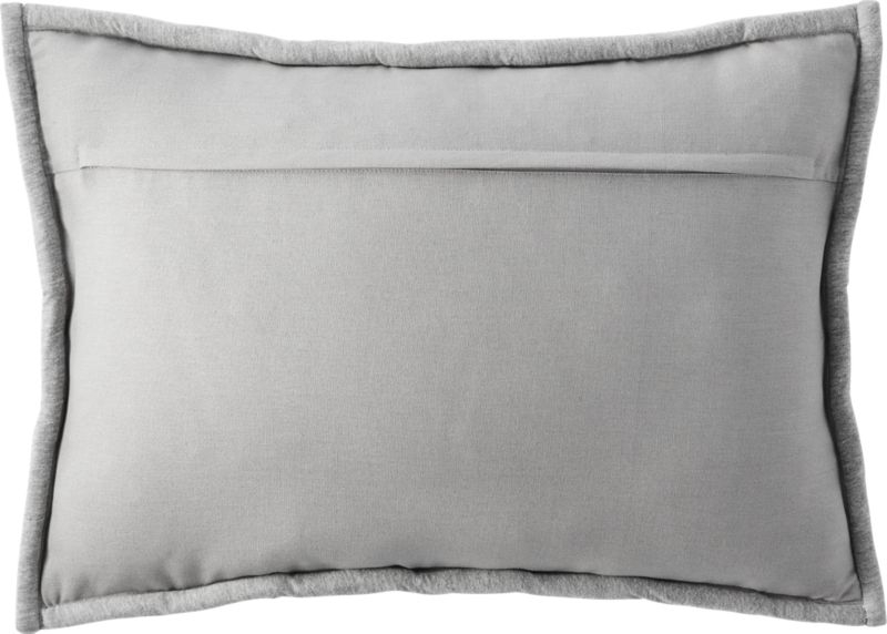 18""x12" jersey interknit grey pillow with feather-down insert - Image 1