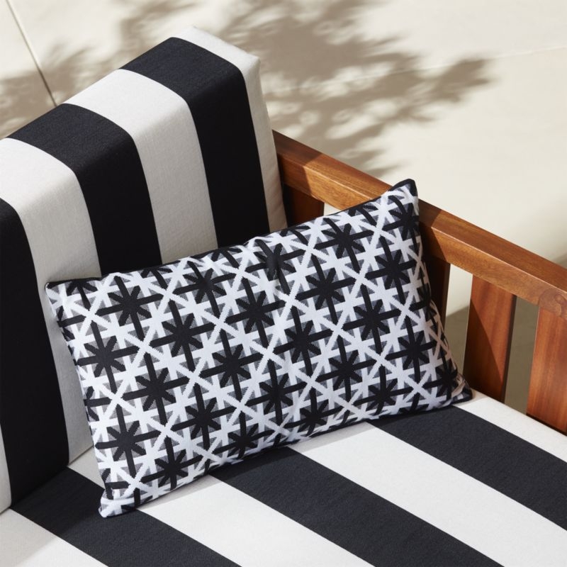 "20""x12"" cafe white and black outdoor pillow" - Image 4