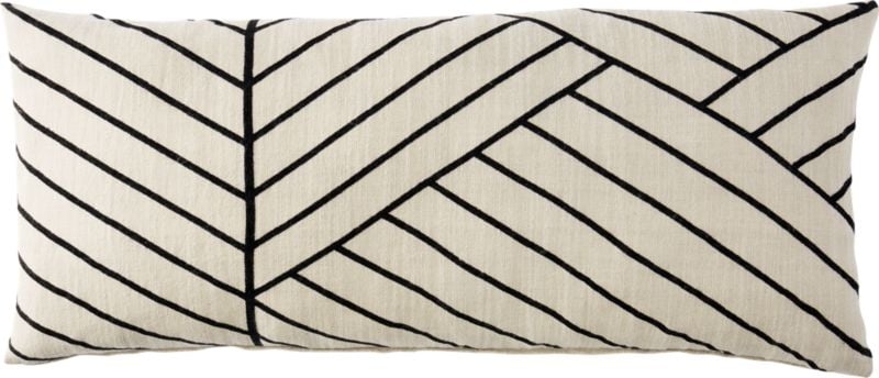 Forma Pillow, Black & Ivory, 36" x 16" - Image 0