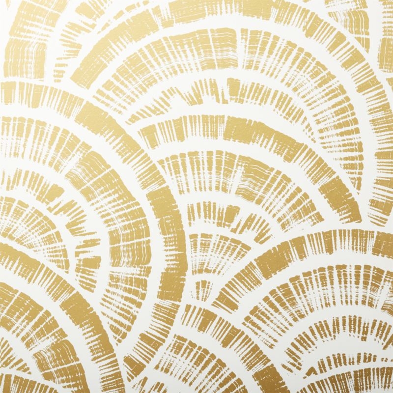 expressionist rounds gold and white wallpaper - Image 2