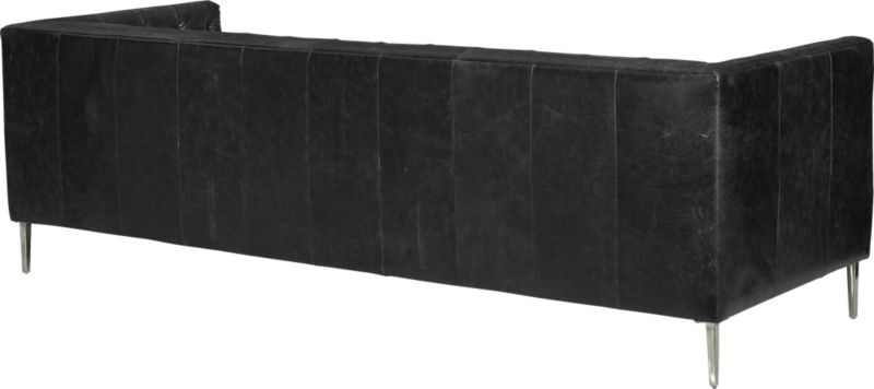 savile black leather tufted sofa - Image 5