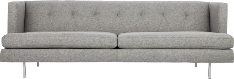 avec grey sofa with brushed stainless steel legs - Image 1