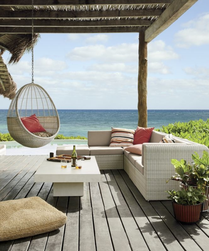 Pod Hanging Outdoor Chair with Cushion - Image 3