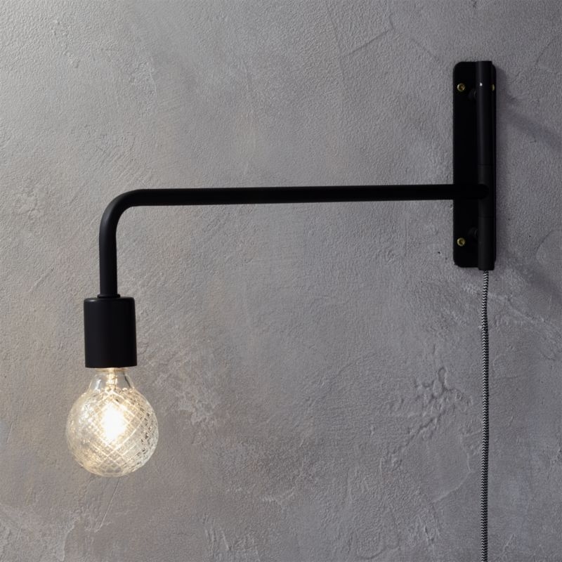swing arm black wall sconce - Image 2
