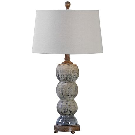 Uttermost Amelia Blue-Gray Textured Ceramic Table Lamp - Image 0