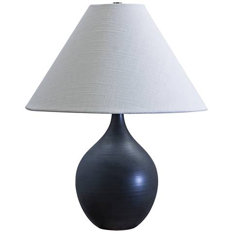 Scatchard Stoneware 19" High Matte Black Table Lamp - Image 0