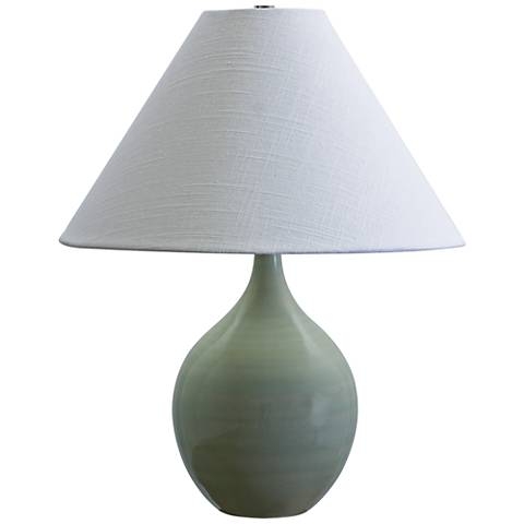 Scatchard Stoneware 19" High Celadon Green Table Lamp - Image 0