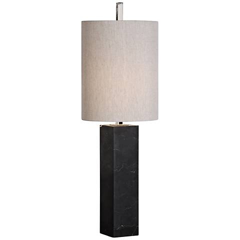 Uttermost Delaney Black Marble Square Column Table Lamp - Image 0